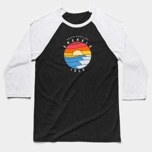 Emerald Isle, NC Stained Glass Sunrise Summertime Baseball T-Shirt